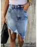 New Style Unique Distressed Irregular Bodycon Denim Skirt_ecoleips.com