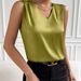2025 Fashion Cross-Border Women's Clothing Satin Blazer With Cut Sleeves Elegant Commuter Vest Base Shirt_ecoleips.com