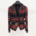 Women's Checkered Tweed Belted Blazer – Slim Fit Spring Jacket With Lapel Collar & Long Sleeves, Office-to-Dinner Elegant Coat_ecoleips.com