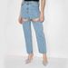 Women's Clothing Versatile Slim Deep Light Blue Jeans Women's Autumn New Straight Tube Loose High Waist Trousers_ecoleips.com