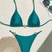 Women's Clothing Bikini Metal Ring Fine Flash Advanced Sexy Split Bikini Solid Color Swimsuit Batch_ecoleips.com