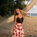 Women's Sweet Floral Print Halter Asymmetrical Maxi Dress – Boho Resort Summer Gown_ecoleips.com