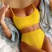 "Women's High Waist Bikini Set - Solid Color Two Piece Swimsuit, Comfortable & Stylish For Beach & Pool"_ecoleips.com