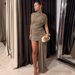 Women's Clothing Spring And Summer New Fashion Slim Round Neck Gathered Hip Irregular Sleeveless Dress_ecoleips.com