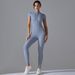 Women's Clothing Zipper Short Sleeved Yoga Suit Jumpsuit Quick Drying Breathable Outdoor Sports Tight Jumpsuit Fitness Clothes_ecoleips.com