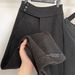 Dark Gray Low Waisted Straight Leg Casual Pants Women's Korean Style Woolen Button Loose Slimming Floor Length Wide Leg Spring 2026_ecoleips.com
