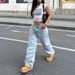 Women's Low-Rise Straight-Leg Jeans – Vintage Washed Denim Pants With Relaxed Fit For Casual Streetwear_ecoleips.com