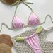 Women's Sexy Bikini Swimsuit Triangle Cup Two Piece Set Beach Swimwear_ecoleips.com