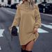 Off-Shoulder Sweater – Oversized Longline Knit Top With Lantern Sleeves (S-L, Grey/Khaki, Polyester Blend, Fall/Winter Essential)_ecoleips.com