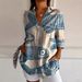 Cross-border European And American 2025 New Product Long-sleeve Cardigan 7 Buttons, Hawaiian Style Women's Loose-fitting_ecoleips.com