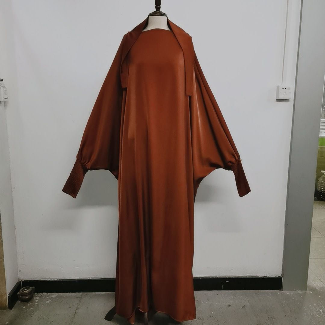 Directly Supplied By The Manufacturer: Yiduoduo Casual Long Dress With Satin Fabric, Pleated Sleeves, Size 21484 For Wom_ecoleips.com