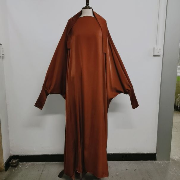 Directly Supplied By The Manufacturer: Yiduoduo Casual Long Dress With Satin Fabric, Pleated Sleeves, Size 21484 For Wom_ecoleips.com