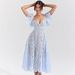 Women's Clothing Long Skirt Palace Retro Lace High Waist Slim V Neck Sexy Short Sleeved Long Dress_ecoleips.com