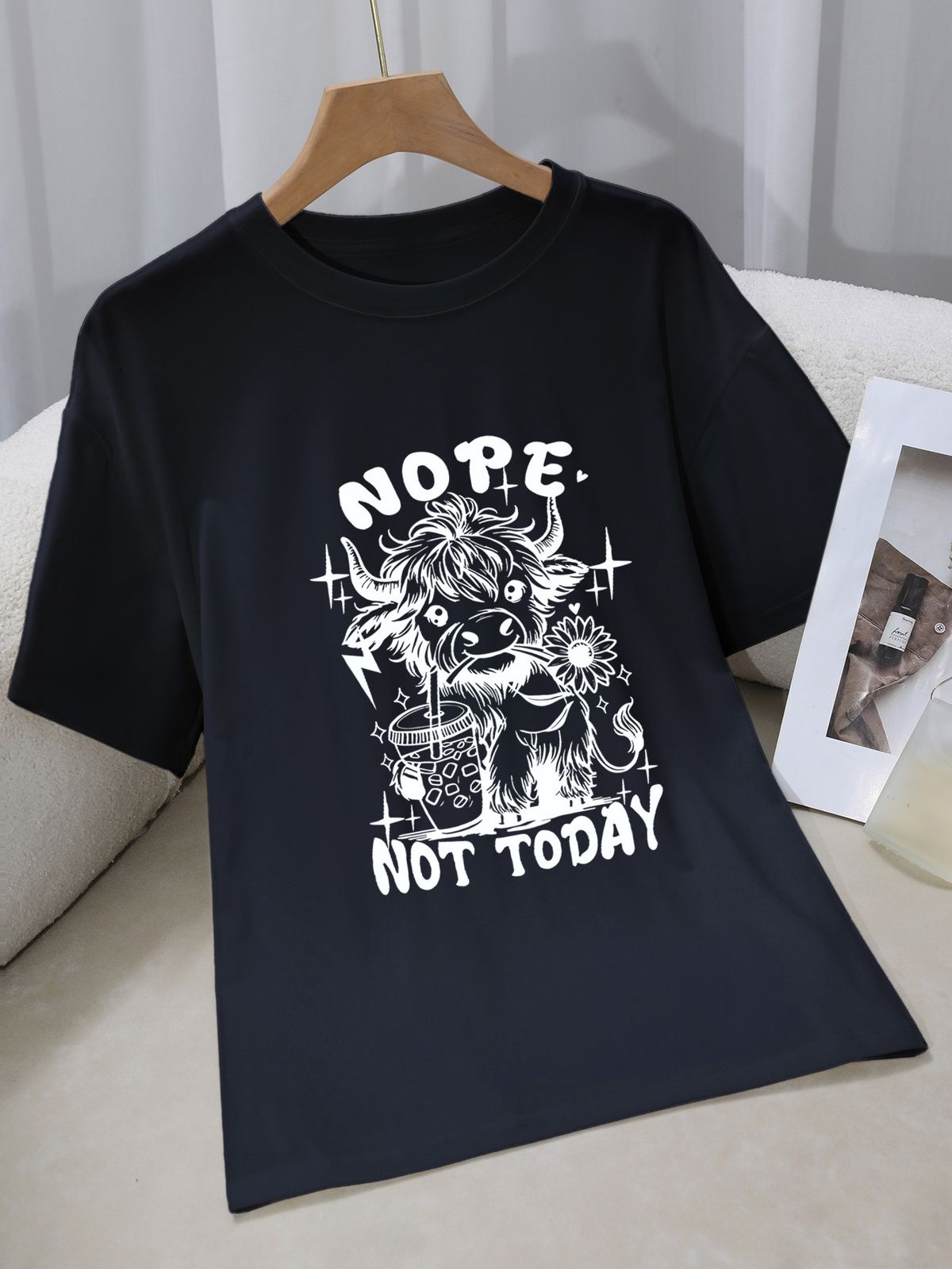 Women's Casual Round Neck Short Sleeve T-Shirt Multi-Color American Style Simple Fashionable Sports Top Solid Printed Loose Fit_ecoleips.com