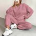 Casual Two Piece Sets Womens Sweatshirt Outifits Streetwear Autumn Winter New Long Sleeved Round Neck Hoodie And Y2k Pants Suit_ecoleips.com