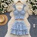 Small Wooden Ear Edge Design Pure Desire Suit Female Suspender Tube Top Vest + High Waist Skirt_ecoleips.com