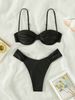 Women's Clothing Bikini Swimsuit Three Point Sexy Swimsuit Women Adjustable Shoulder Straps High End_ecoleips.com
