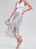 Sequin & Fringe Mermaid Pencil Skirt – High-Slit Evening Skirt For Women (Black/Silver, S-XL)_ecoleips.com