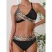 Large Size Printed Bikini Women's Sports Swimsuit Split Design For Summer Vacation_ecoleips.com