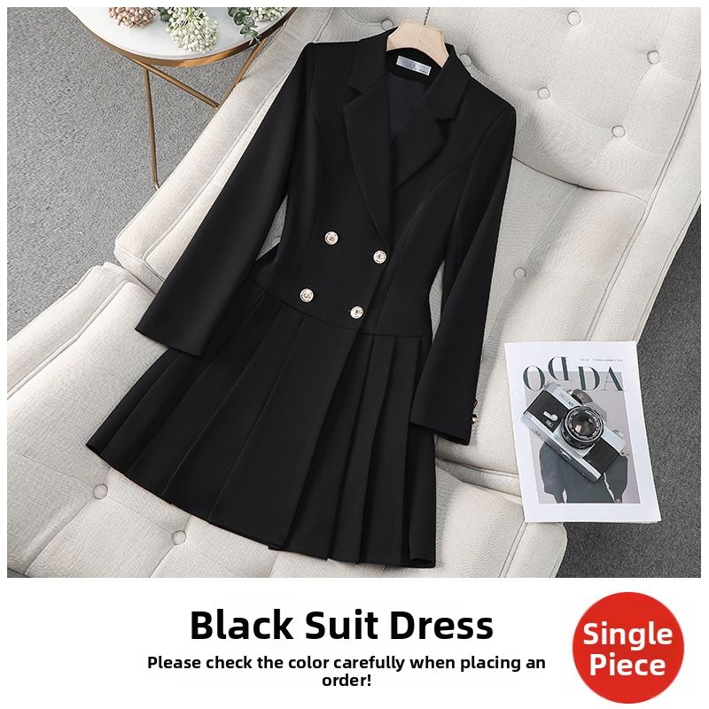 Women's Professional White TV Host Dress Elegant On-Camera Blazer Dress For News Anchors And Public Speaking_ecoleips.com