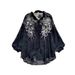 Chic Women's Luxury Inspired Sophisticated Heavily Embroidered Beaded Sequined Lantern Sleeve Loose Fitting Long Sleeve Blouse Outerwear_ecoleips.com