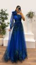 Women's Clothing Casual Style Fashion Print Oblique Collar Long Sleeve Slit Long Skirt_ecoleips.com