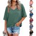 2026 European And American Cross-border Foreign Trade Spring-summer New Women's Clothing Solid Color V-neck_ecoleips.com