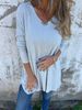 Foreign Trade European American Cross-Border Independent Site 2026 Spring And Autumn Solid Color V-Neck Knit_ecoleips.com
