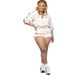 2525 Women's Hot Girl Long-Sleeved Zipper Contrasting Color Woven Strap Shorts Women's Two-Piece Set_ecoleips.com