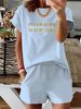 Women’s 2 Piece Outfit Set – Oversized Graphic T-Shirt And Biker Shorts Matching Set, Casual Summer Lounge Tracksuit For Daily Wear-340_ecoleips.com