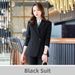 Women's Professional Tailored Blazer And Trouser Set for Office Deep Grey Black Navy Blue S-4XL_ecoleips.com