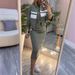 2027 Fashion European-USA Style Women Long Sleeve Zipper Jacket + Bodycon Maxi Dress Two-Piece Casual Sets XS-3XL_ecoleips.com