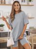 Women's Two-piece Set Solid Color T-shirt Cycling Shorts Summer Comfortable Leisure Commuting Two-piece Set_ecoleips.com