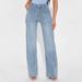 Women's Relaxed Fit Straight Leg Jeans - High Waist Washed Denim Pants For Casual Comfort (Light Blue, Vintage Blue)_ecoleips.com