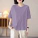 A Solid-Colored Short-Sleeved Top With A Round Neckline Perfect For Summer, Versatile In Styling, Stylish And Unique I_ecoleips.com