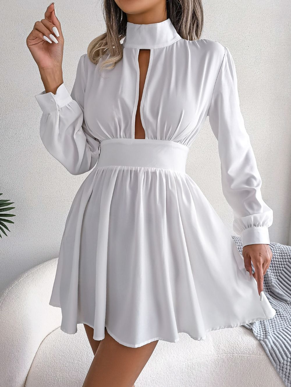 Hollow Waist Pendulum Dress Women's Clothing_ecoleips.com