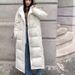 Women's Long Knitted Shawl Down Jacket – Korean Style Thick Loose Fit Winter Coat, Premium White Duck Down Filled Warm Outerwear_ecoleips.com