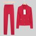 Women's Double Gold Jacket Set Slim Fit Outerwear For Fitness Sports Running Yoga In Stock_ecoleips.com
