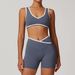 Women's Clothing Cross High Waist Sports Suit Female Contrast Color Backless Tight Nude Yoga Suit Running Fitness_ecoleips.com