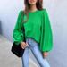 Women's Clothing Solid Color Loose Lantern Long Sleeved Tops For Women Hot Selling Fashion Shirts For Women_ecoleips.com