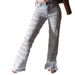 Women's Clothing Fashion Diamond Tassel Design Straight Jeans_ecoleips.com