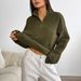 AD710 Cross-border 2025 Autumn/Winter European And American New Plush Sweater, Fashionable Loose Zipper Collar Versatile_ecoleips.com