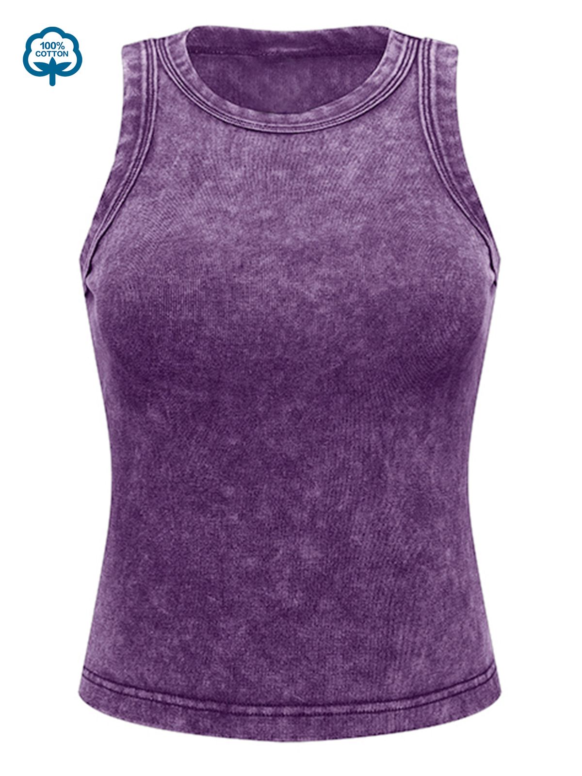 100% Cotton Solid Color Women Washed Vest Y2K Casual Tank Top Street Sleeveless Clothes Summer Rhinestone Craft Sportswear_ecoleips.com