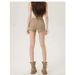 Plus Size Girl High Waist Double Button Enhancing Denim Shorts Women 2025 Summer New Khaki Slimming Hip Hot Pants_ecoleips.com