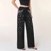 Women's Distressed Straight Leg Jeans Rhinestone Embellished Denim Pants Comfort Fit Stretch_ecoleips.com