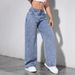 Cross-border European And American Bestseller, Ins-style Pearl Straight Loose Versatile Wide-leg Long Pants,_ecoleips.com