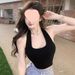 Sweet & Spicy Halter Neck Crop Top – Sexy Backless Ribbed Tank For Women, Breathable Cotton Blend, Perfect For Layering Or Solo Wear_ecoleips.com