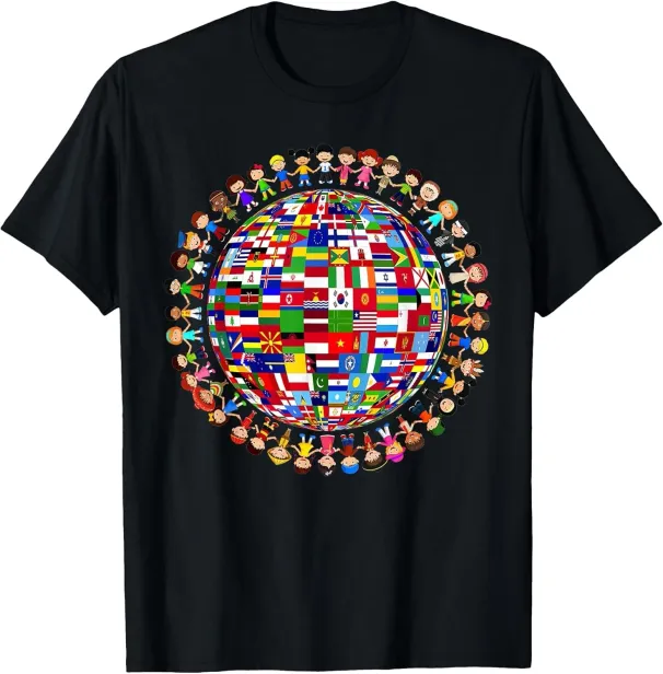 Women's T-Shirts NEW LIMITED National Flags Circle World Peace Heritage T-Shirt - MADE IN USA_ecoleips.com