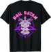 Women's T-Shirts Hail Satan Death Metal Cute Satanic Pentagram Baphomet T-Shirt_ecoleips.com