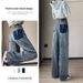White Straight-leg Jeans Women, Spring/summer 2025 New Vintage High-waisted Loose Slim-fit Narrow Wide-leg Pants For_ecoleips.com
